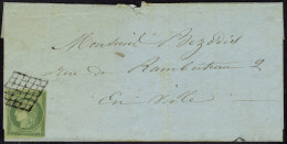 Lettre N° 2b, 15c Vert Foncé Seul Sur L Obl Grille, Pour Paris, Au Verso Càd Paris 28 Juil 51.... - Sonstige & Ohne Zuordnung