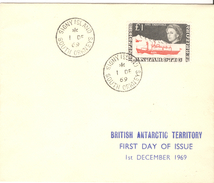 British Antarctic Territory 1969 £1, H.M.S. Endurance And Helicopter  FDC - Lot. A397 - FDC