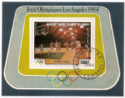 Comores Olympics GAMES Los Angeles Basketball 1984 S/S USED - Gebruikt