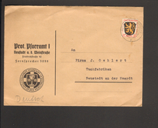 Frz.Zone Fernbrief Mit 24 Pfg.Wappen Aus Neustadt A.d.Weinstr.v.29.12.45, Dezemberbrief, Abs.Pfarramt - Other & Unclassified