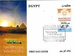 EGYPTE FDC - TOURISM AND SUSTAINABLE ENERGY - CAIRO 27.09.2012 / R 69 - Brieven En Documenten