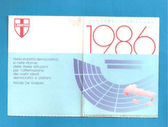 TESSERA DEMOCRAZIA CRISTIANA   1986 - COMITATO PROVINCIALE REGGIO CALABRIA  VEDI SCANSIONI - Mitgliedskarten