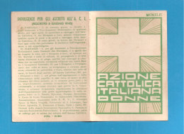 TESSERA AZIONE CATTOLICA ITALIANA DONNE   1942 DIOCESI BISTAGNO ASTI  BOLLO VIDIMAZIONE DIOCESANA - Tarjetas De Membresía