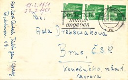 L1146 - BRD (1951) (14b) Tübingen 1: Always Enter The Zip Code (letter To Czechoslovakia); Tariff: 30 Pf. - Codice Postale