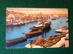 Cartolina Malta General View Of Senglea Showing Valletta Boat  1937 - Malta