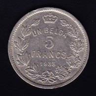 BELGIUM MORIN CAT N° 388a  TTB+  1933 .  (B 52 ) - 5 Francs & 1 Belga