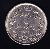 BELGIUM MORIN CAT N° 388b SUP  1933 . (B 51 ) - 5 Francs & 1 Belga