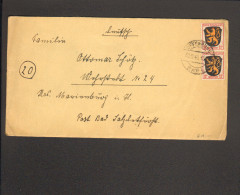 Fr.Zone Allg.Ausgabe 2 X 12 Pfg.Wappen Auf Fernbrief Aus Offenburg (Baden) Vom 10.12.46 - Amtliche Ausgaben