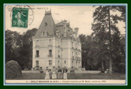 CPA CHILLY MAZARIN Château Construit Par M. Manin Architecte 1905  Voy 1908 Animée TB - Chilly Mazarin
