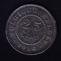 BELGIUM MORIN CAT N°434  UNCIRCULATED  1916  (AA29) - 25 Cents