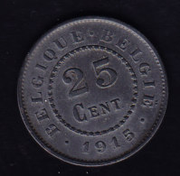 BELGIUM MORIN CAT N°433  UNCIRCULATED  1915  (AA28) - 25 Cents