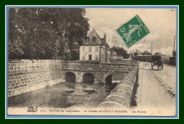 CPA CHILLY MAZARIN Château Les Douves Voy 1912 Attelage Calèche (léger Pelurage Verso) - Chilly Mazarin