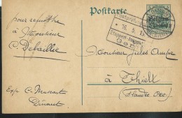 Carte N° 1 .  Obl: Dinant 13/05/1915   + Etappen-Inspektion Gent Le 16/05/1915 Pour Thielt - Occupazione Tedesca