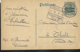 Carte N° 1 .  Obl: Dinant 13/05/1915   + Etappen-Inspektion Gent Le 16/05/1915 Pour Thielt - Occupation Allemande