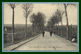 CPA CHILLY MAZARIN Route De Longjumeau Voy 1908 Animée - Chilly Mazarin