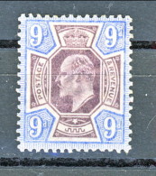 UK Edward VII 1902 N. 115 - 9 Penny Razzurro E Viola MLH Cat. € 180 - Non Classés