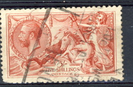 UK Giorgio V 1913 N. 154 S. 5 Rosso Fondo A Linee Orizzontali Usato Catalogo € 300 - Non Classificati