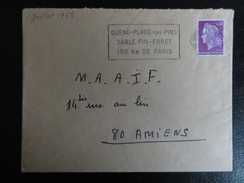 Quend Plage - Juillet 1968 - Flamme Avec Cachet Hexagonal -marianne De Cheffer - Mechanical Postmarks (Advertisement)