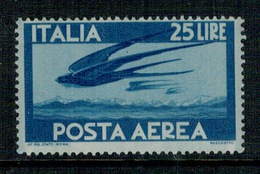 REPUBBLICA 1945 -46 POSTA AEREA DEMOCRATICA 25 LIRE  ** MNH ALTA QUALITA' - Airmail