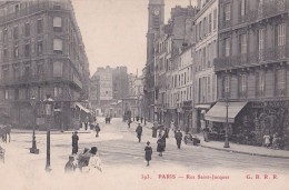 Carte 1906 PARIS / RUE SAINT JACQUES (animée,magasins) - Arrondissement: 05