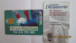 2 TELECARTES  FRANCE TELECOM  LOTO - Opérateurs Télécom