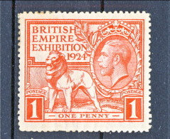 UK Giorgio V 1924 Expo Wembley, Serie 171.172 - 1 Penny Rosso  MNH GO Catalogo € 5 - Unclassified