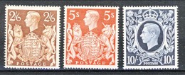 UK Giorgio VI 1939 Effige Serie N. 224-226 MNH GO*** Freschissimi, Perfetti. Cat. € 650 - Non Classificati