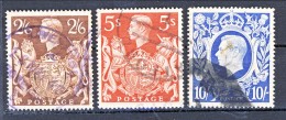 UK Giorgio VI 1939 Effige Serie N. 224-226 Usati Cat. € 50 - Non Classificati