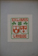 Ex-libris Héraldique  Début XXème - Lorenz RHEUDE - Exlibris