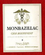 ETIQUETTE DE VIN     MONBAZILLAC   CLOS BOUFFEVENT  J LAVANDIER - Monbazillac