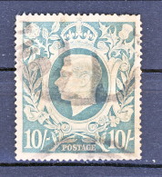 UK Giorgio VI 1942 Serie N. 233-234 S. 10 VARIETA' COLORE Azzurro Latteo RARO, S. 2/6 PERFIN Usati Catalogo € 142 - Sin Clasificación