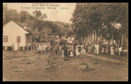 SÃO TOMÉ E PRÍNCIPE- A.C. Ilha Do Principe - Avenida Governador Silveira. Carte Postale - São Tomé Und Príncipe