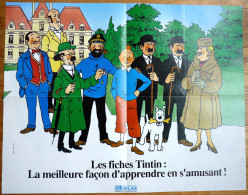 RARE AFFICHE POSTER HERGE TINTIN ATLAS 1992 Les Fiches Tintin - Autres