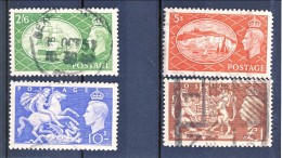 UK Giorgio VI 1951 Serie N. 256-259 Usati Catalogo € 36 - Non Classificati