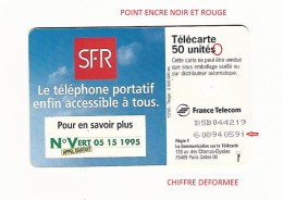 12 / 95  F 615 SFR TÉLÉPHONE ACCESSIBLE 50 U GEM1A   DN 9 CARAC.LASERS X 2 LIGNES B5B UTILISÉE - Errors And Oddities