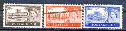 UK Elisabetta II 1955 Castelli E Effige. Serietta 283-285 Filigrana 21 Usati Catalogo € 15 - Altri & Non Classificati