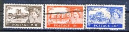 UK Elisabetta II 1955 Castelli E Effige. Serietta 283-285 Filigrana 21 Usati Catalogo € 15 - Otros & Sin Clasificación