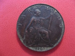 Grande-Bretagne - UK - Farthing 1900 Victoria 3658 - B. 1 Farthing