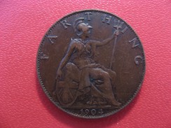 Grande-Bretagne - UK - Farthing 1904 Edward VII 3650 - B. 1 Farthing