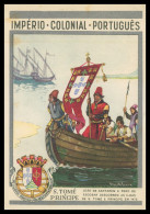SÃO TOMÉ E PRÍNCIPE -«João De Santarem E Pero De Escobar Descobrem As Ilhas De S.Tomé E Principe Em 1470». Carte Postale - São Tomé Und Príncipe