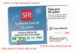 3 / 95 F547 SFR 50 U SC7  C + 8 N° ROUGES   UTILISÉE - Fehldrucke