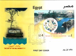 EGYPTE FDC THE DAY OF THE NILE INUNDATION  CAIRO 25.8.2013/ R 108 - Lettres & Documents