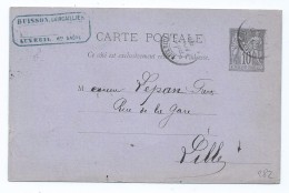 1583 - Entier Postal Carte Postale Sage 10c Violette BUISSON Quincaillier à LUXEUIL Pour Lille LEPAN - Standard Postcards & Stamped On Demand (before 1995)