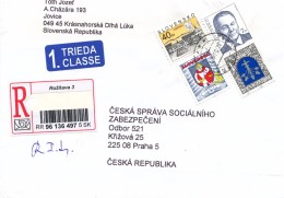 L1255 - Slovakia (2004) 048 03 Roznava 3 (R-letter) Tariff: 54,00 SKK (stamp: Piestany, Senica, Dubnica, R. Schuster) - Lettres & Documents