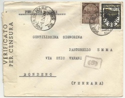 Greece 1942 Italian Occupation Of Rhodes - Rodi (Egeo) Censored Military Post - Dodekanisos