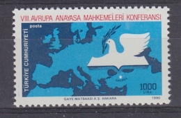 Turkey 1990 Europäische Konferenz Der Verfassungsgerichte 1v  ** Mnh  (33690B) - Oblitérés