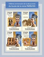 Togo 2013, 100th Discovery Nefertiti Bust, 4val In BF - Egyptology