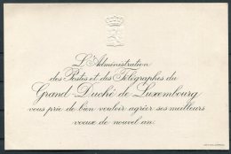 Luxembourg Post Office Official New Year Card - Brieven En Documenten