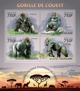 Togo 2013, Animals, Gorillas, 4val In BF - Gorilas