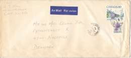 Canada Cover Sent Air Mail To Denmark Williamstown 20-8-1981 - Cartas & Documentos